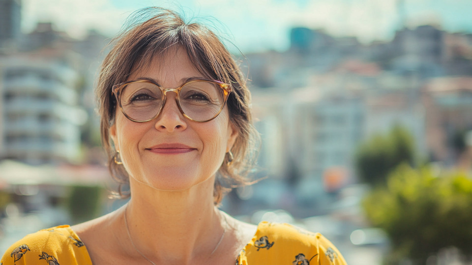 Lernende Frau aus Land in Alltagsumgebung