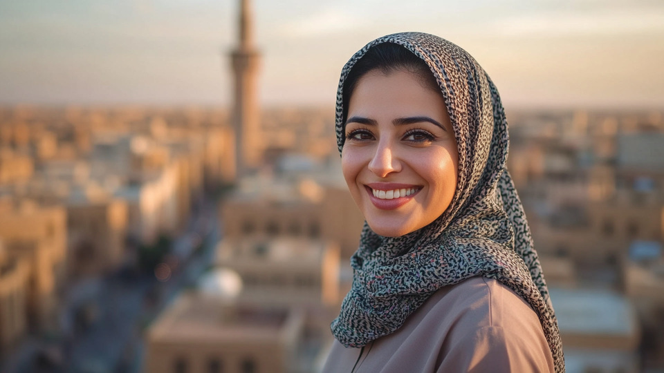 Lernende Frau aus Land in Alltagsumgebung