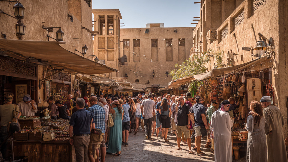 Lebendige Marktszene aus dem Land