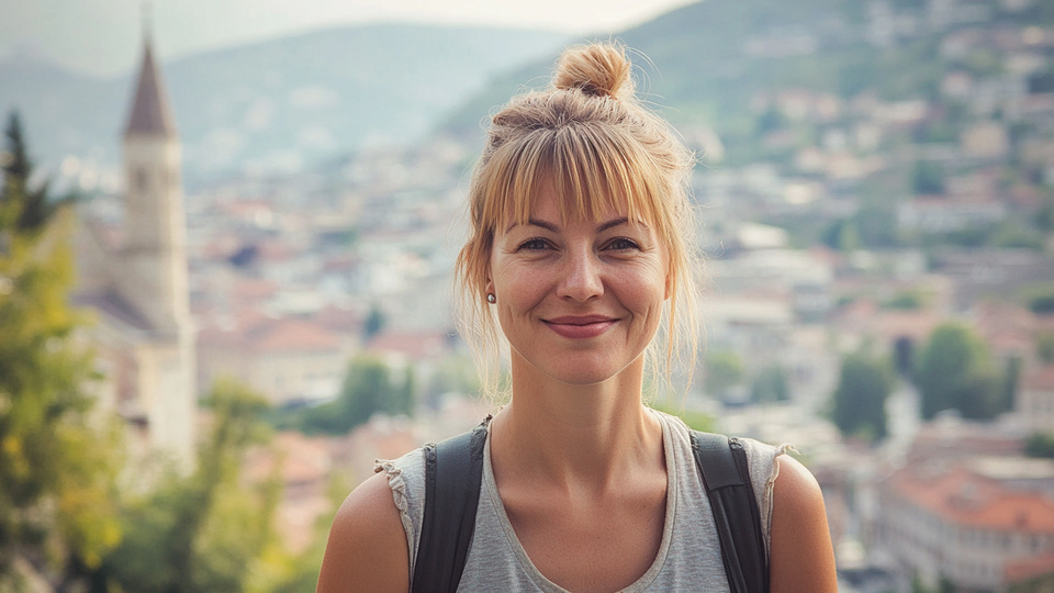 Lernende Frau aus Land in Alltagsumgebung