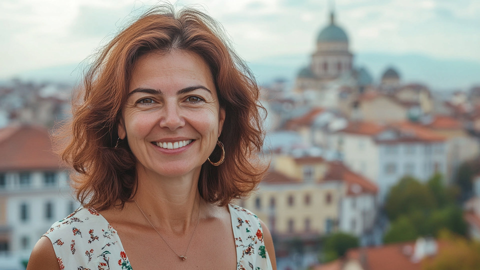 Lernende Frau aus Land in Alltagsumgebung