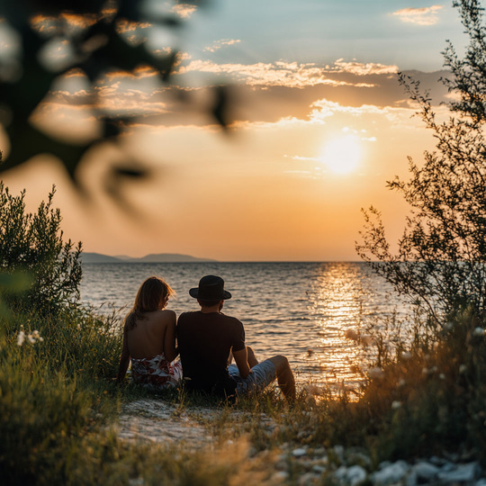 Paar an einem Sommer-Spot