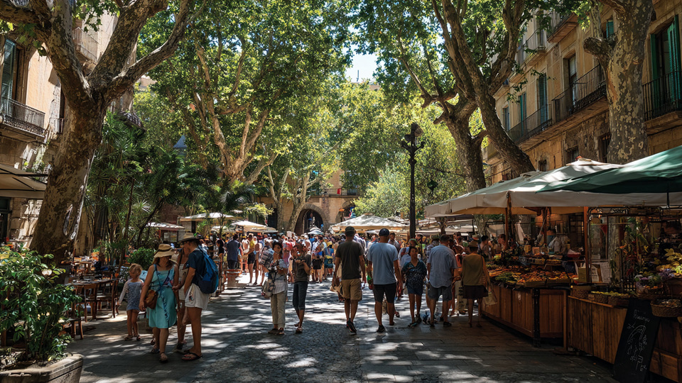 Lebendige Marktszene aus dem Land