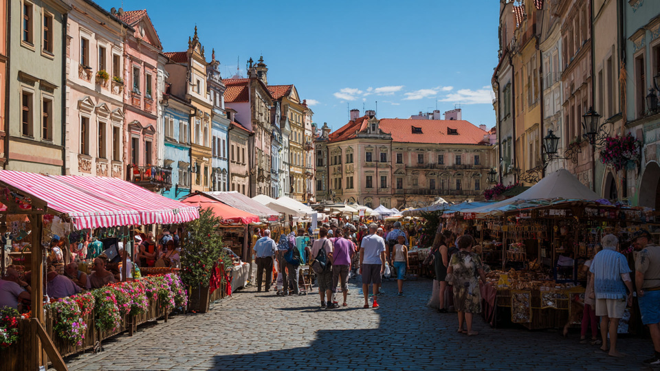 Lebendige Marktszene aus dem Land