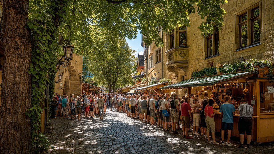 Lebendige Marktszene aus dem Land