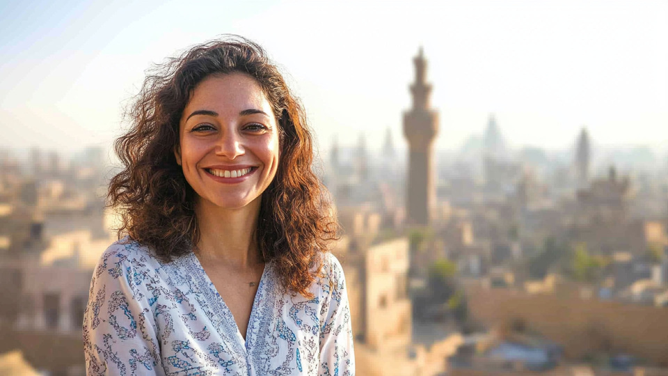 Lernende Frau aus Land in Alltagsumgebung