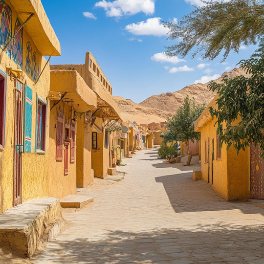 Dorf und Landschaft im Land