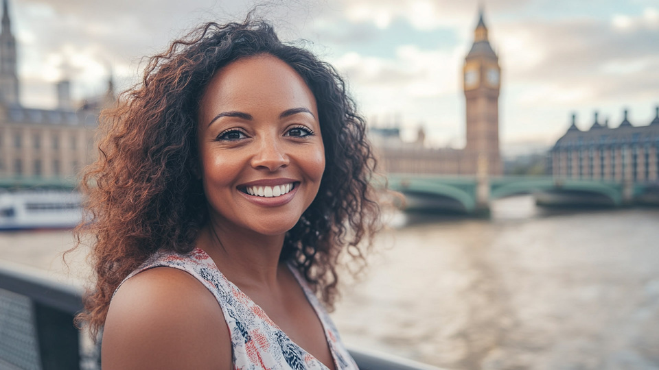 Lernende Frau aus Land in Alltagsumgebung