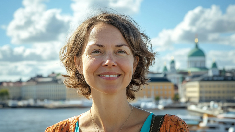 Lernende Frau aus Land in Alltagsumgebung