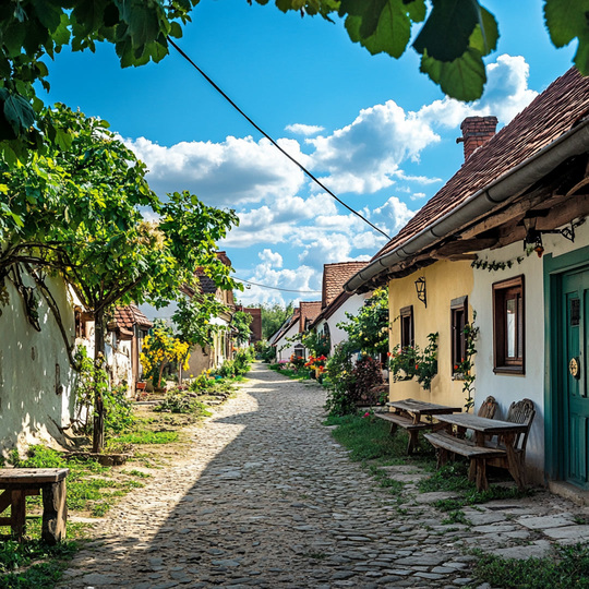 Dorf und Landschaft im Land
