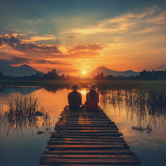 Paar an einem Sommer-Spot