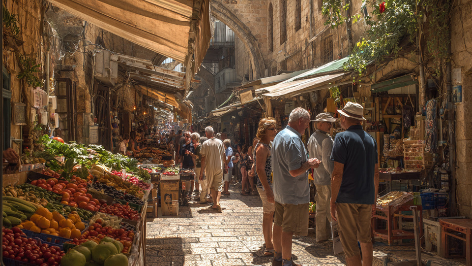 Lebendige Marktszene aus dem Land