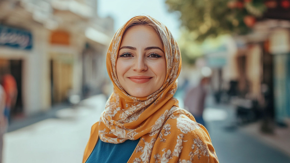 Lernende Frau aus Land in Alltagsumgebung