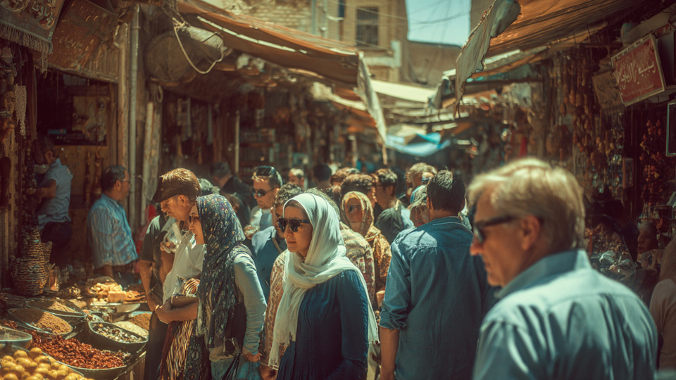 Lebendige Marktszene aus dem Land