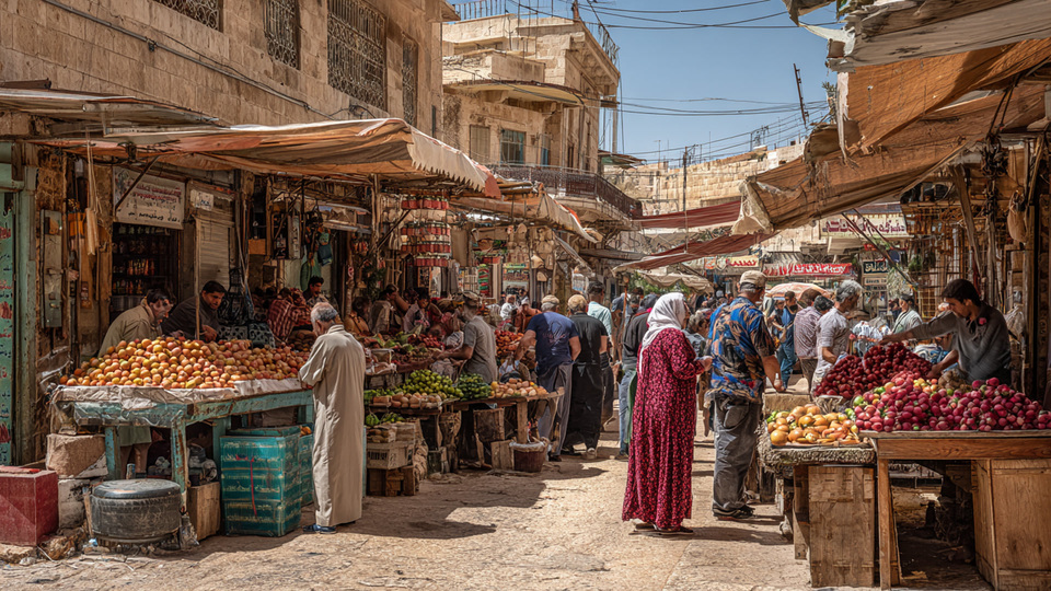 Lebendige Marktszene aus dem Land