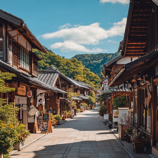 Dorf und Landschaft im Land
