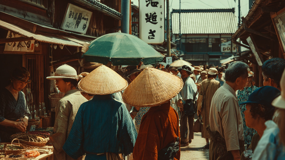 Lebendige Marktszene aus dem Land