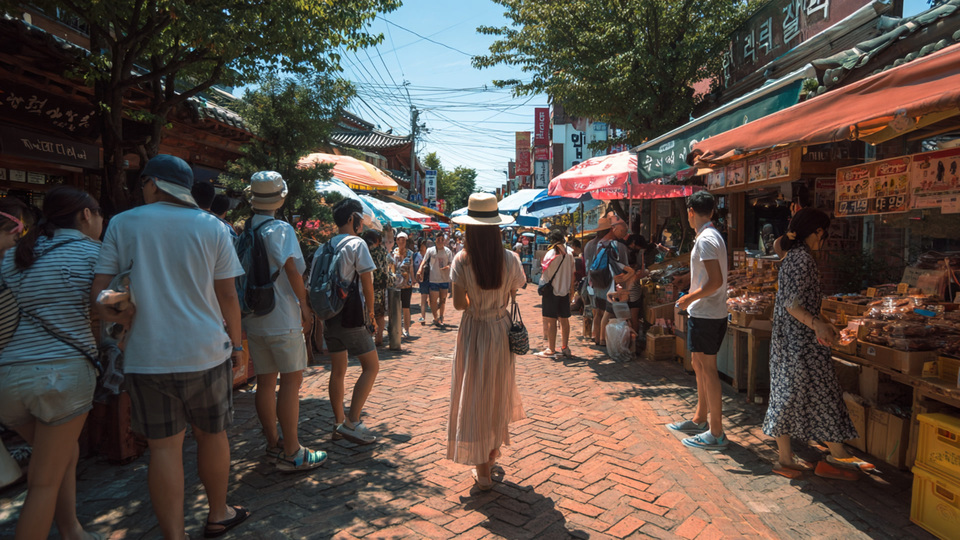 Lebendige Marktszene aus dem Land