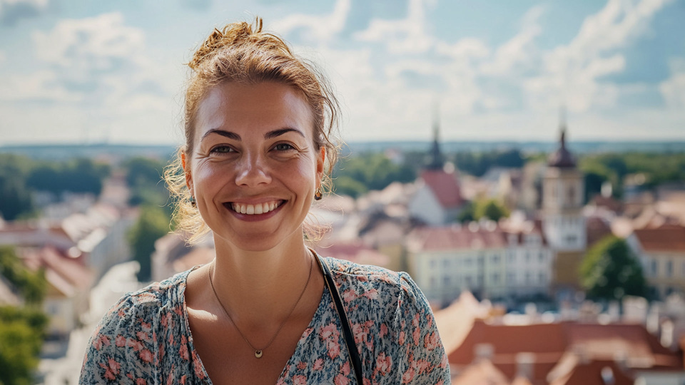 Lernende Frau aus Land in Alltagsumgebung