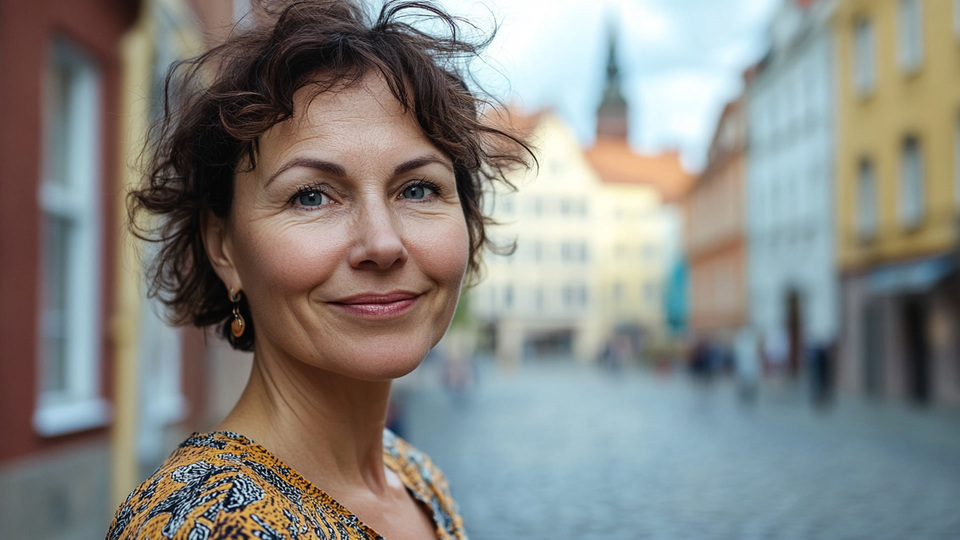 Lernende Frau aus Land in Alltagsumgebung