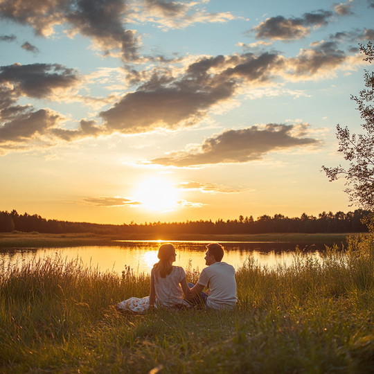Paar an einem Sommer-Spot