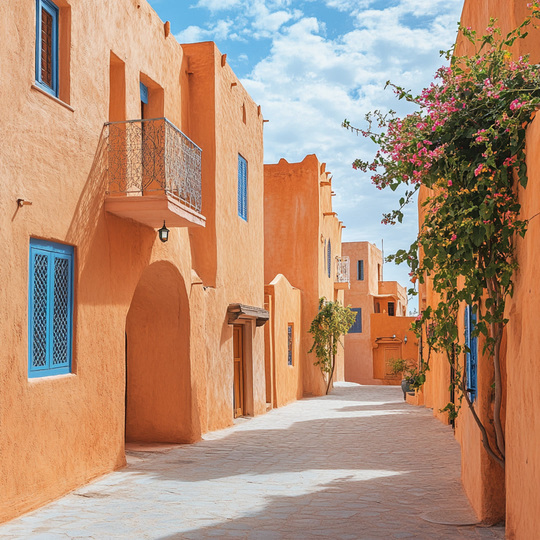 Dorf und Landschaft im Land