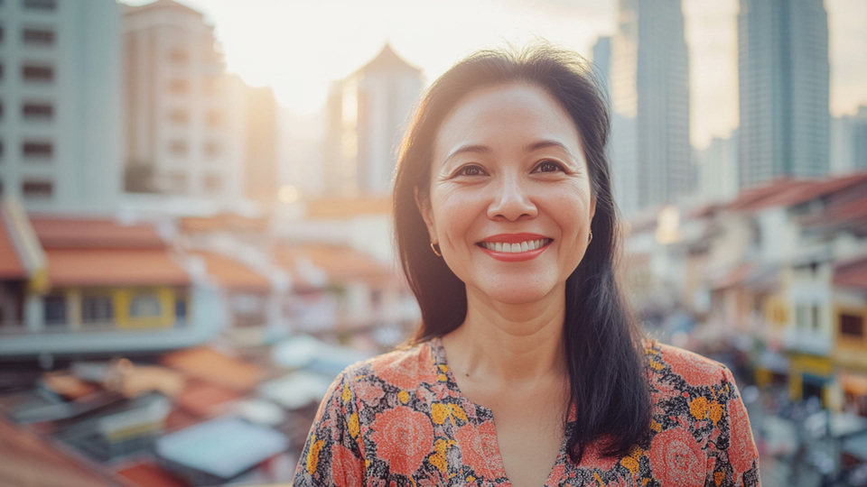 Lernende Frau aus Land in Alltagsumgebung