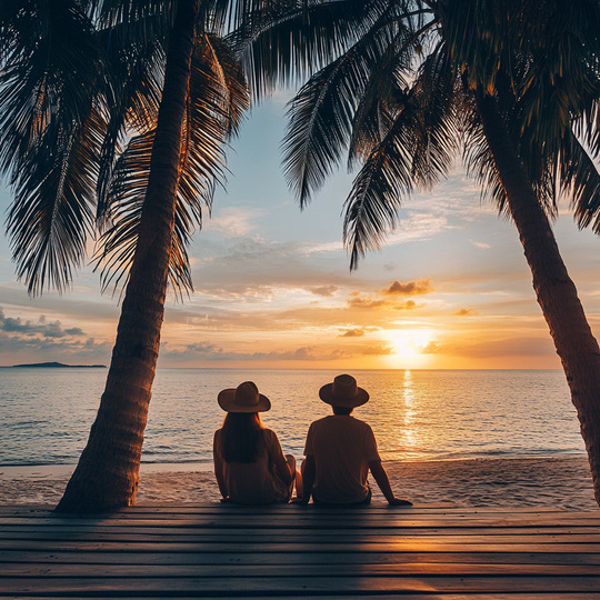 Paar an einem Sommer-Spot