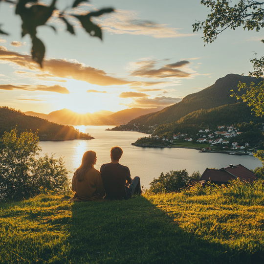 Paar an einem Sommer-Spot