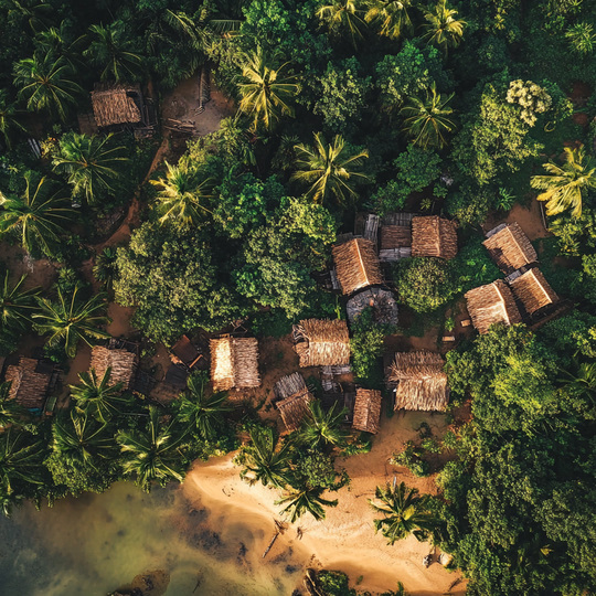 Dorf und Landschaft im Land