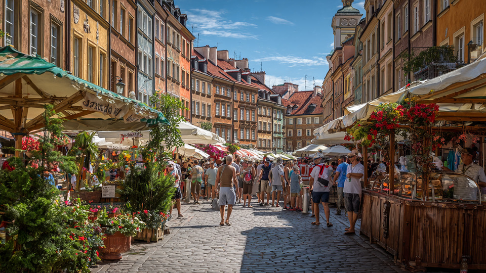 Lebendige Marktszene aus dem Land