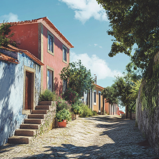 Dorf und Landschaft im Land