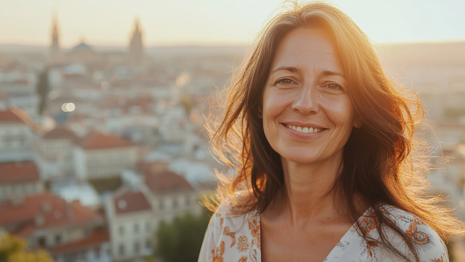 Lernende Frau aus Land in Alltagsumgebung