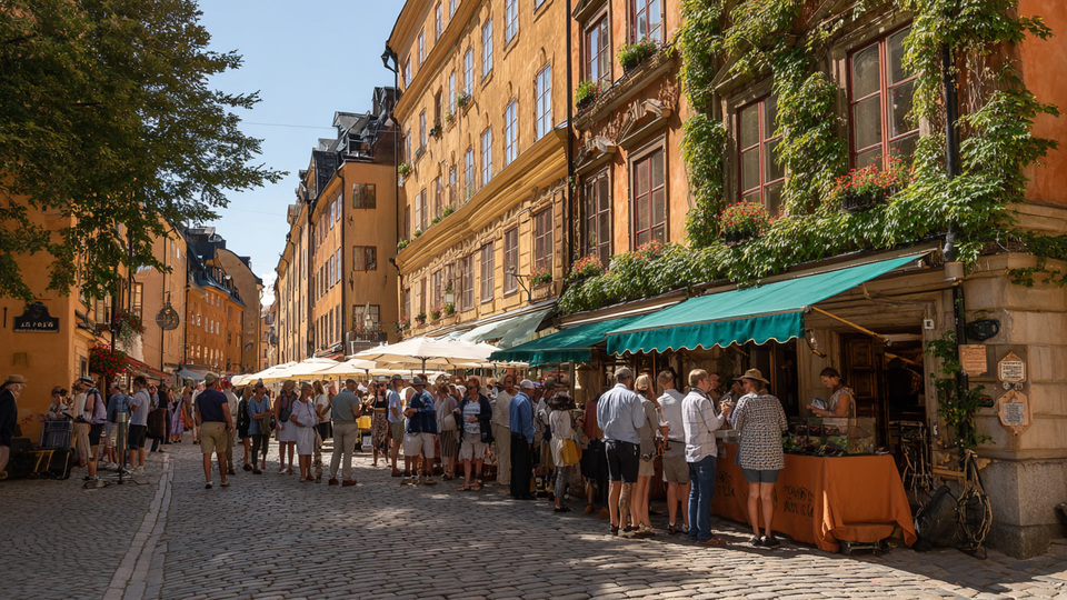 Lebendige Marktszene aus dem Land