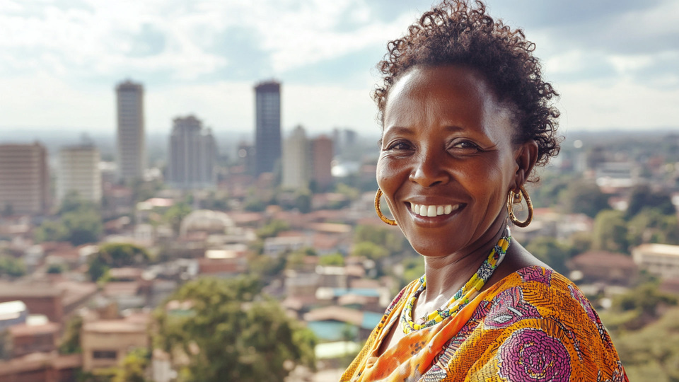 Lernende Frau aus Land in Alltagsumgebung