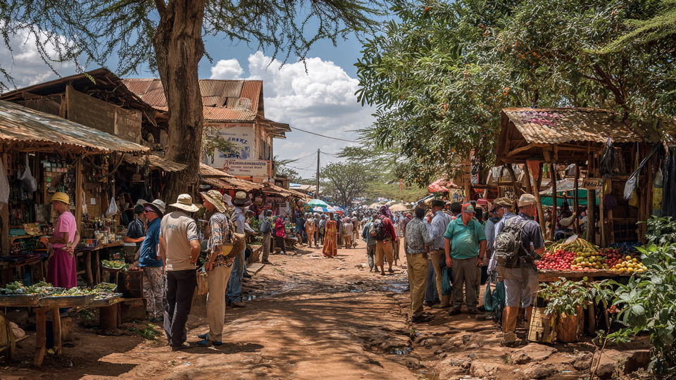 Lebendige Marktszene aus dem Land