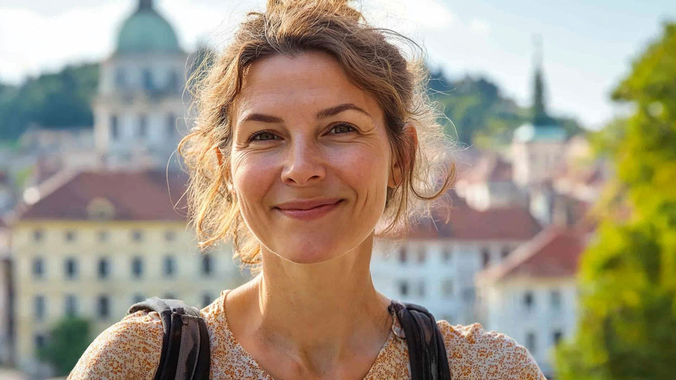 Lernende Frau aus Land in Alltagsumgebung