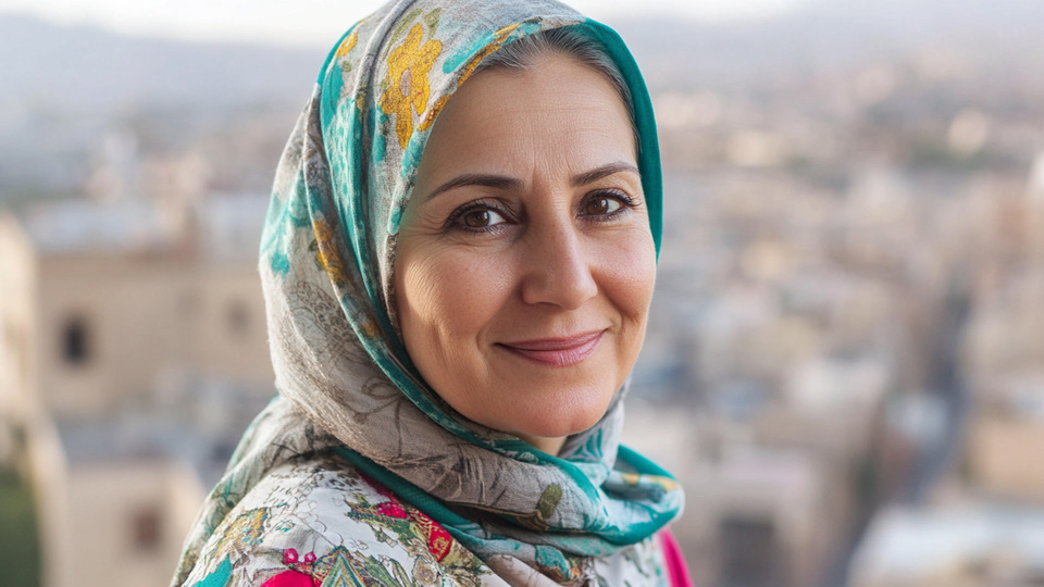 Lernende Frau aus Land in Alltagsumgebung