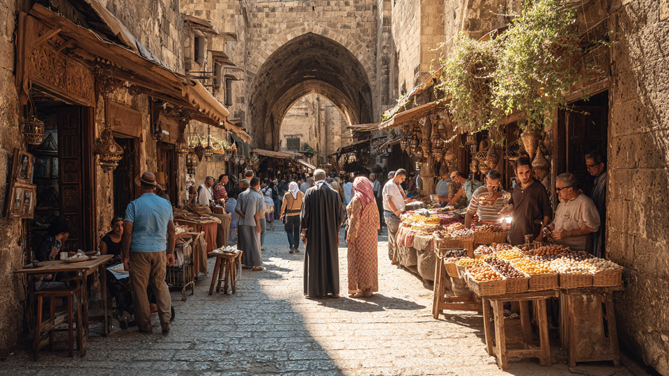 Lebendige Marktszene aus dem Land