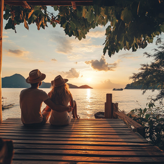 Paar an einem Sommer-Spot