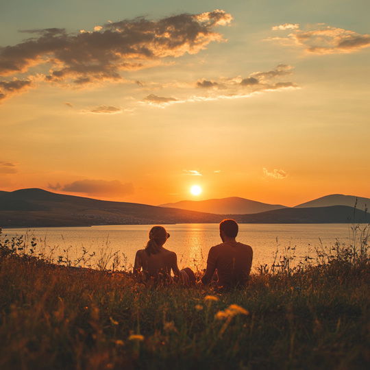 Paar an einem Sommer-Spot
