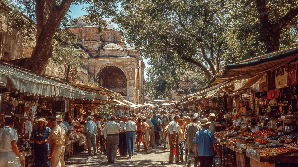 Lebendige Marktszene aus dem Land