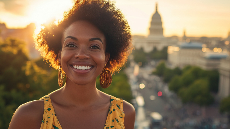 Lernende Frau aus Land in Alltagsumgebung