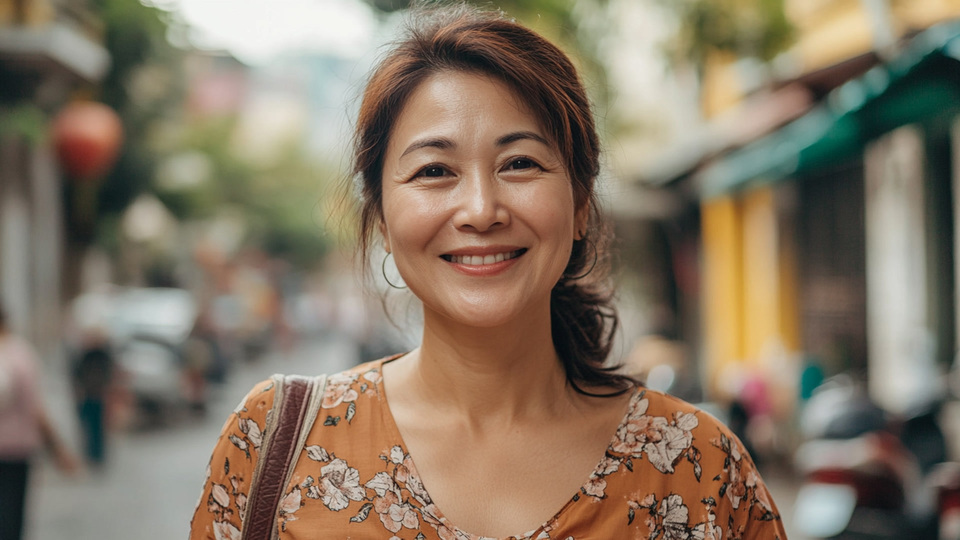 Lernende Frau aus Land in Alltagsumgebung