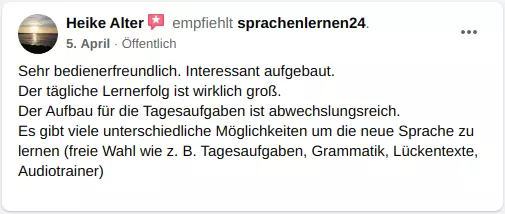 Bewertung für Sprachenlernen24 08
